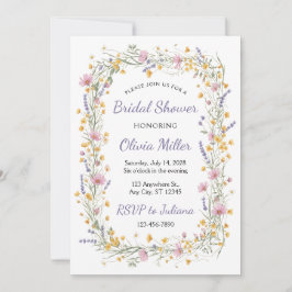 Convites Wildflower Watercolor Bridal Shower Invite