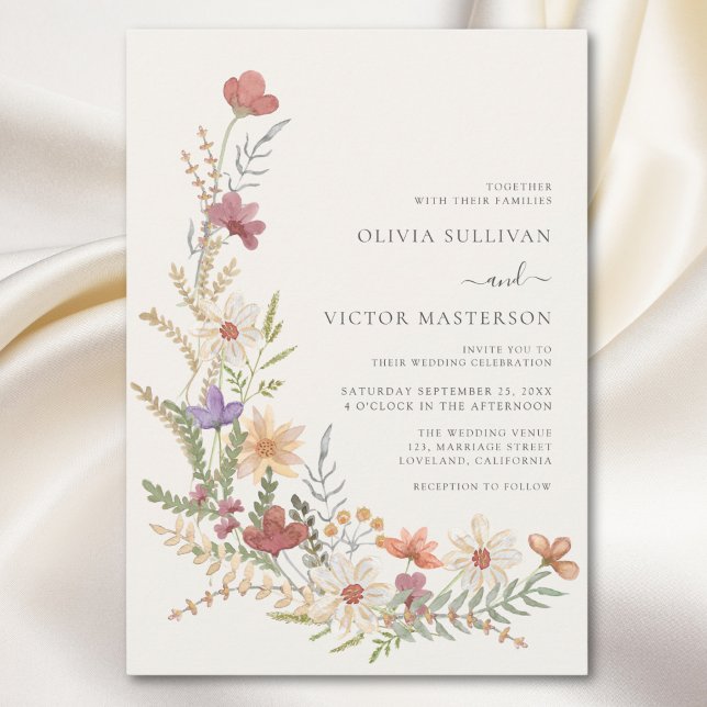 Convites Wildflower Wedding (Criador carregado)