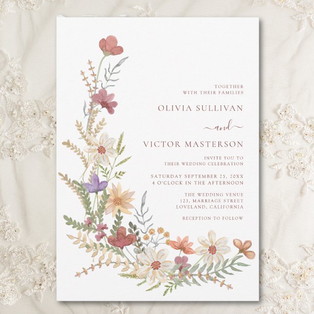 Convites Wildflower Wedding (Criador carregado)