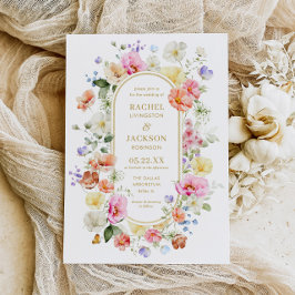 Convites Wildflower Wedding Invite, Colorful Floral Wedding