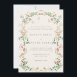 Convites Wildflower Wedding Rustic Country Floral<br><div class="desc">Designed to coordinate with our Wildflower collection,  this customizable matching wedding invitation card features a wreath of spring wildflowers with classic text. For more advanced customisation of this design,  e.g. changing layout,  font or text size please click the "CUSTOMIZE" button above. Please contact me for any questions!</div>