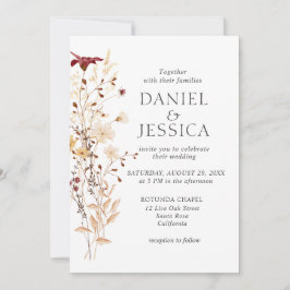 Convites Wildflower Wedding Rustic Floral