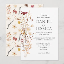 Convites Wildflower Wedding Rustic Floral