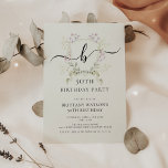 Convites Wildflower Wreath Elegante 50º aniversário<br><div class="desc">Wildflower Wreath Elegant 50th Birthday Invitation Capture o espírito de um jardim florescente com este 50º Aniversário de Maravilhas Selvagens. Uma mistura harmoniosa de flores silvestres de aquarela em sábio sereno verde, rosa e azul irradia a frescura do primavera. O monograma sofisticado acrescenta um toque personalizado a esse design simples,...</div>