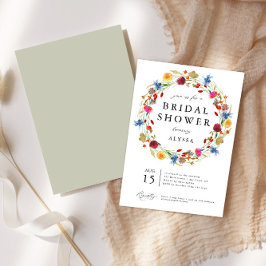 Convites Wildflower Wreath Love in Bloom Chá de panela