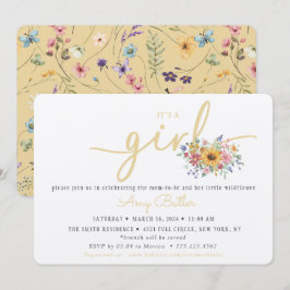 Convites Wildflower Yellow Baby Shower Invitation
