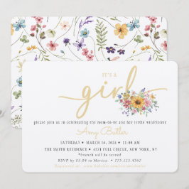 Convites Wildflower Yellow Baby Shower Invitation