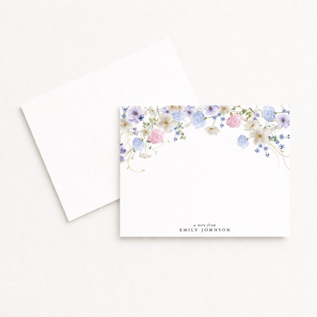 Convites Wildflowers Floral Note Card (Criador carregado)