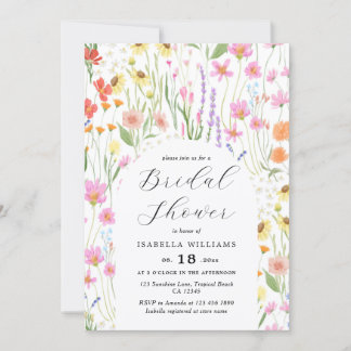 Convites Wildflowers Garden Bridal Shower Invitation