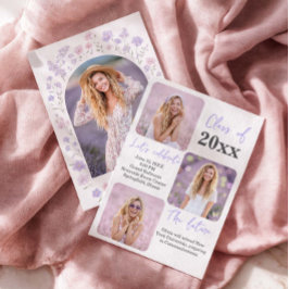 Convites Wildflowers Graduation Photo Invitation