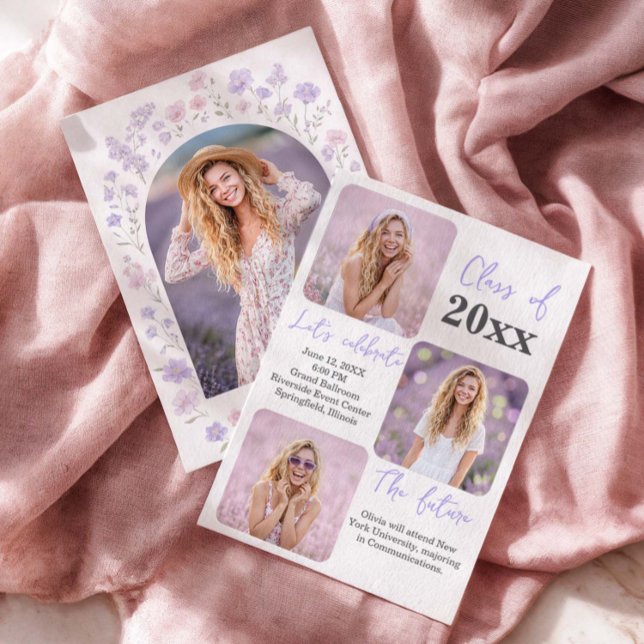 Convites Wildflowers Graduation Photo Invitation (Criador carregado)