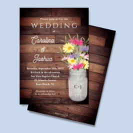 Convites Wildflowers Mason Jar Spring Garden Wedding