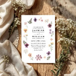 Convites Wildflowers Rustic Elegant Modern QR Code Wedding<br><div class="desc">Wildflowers Rustic Elegant Modern QR Code Wedding</div>