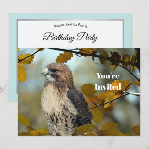 Convites Wildlife Red Tailed Hawk Autumn Foto Birthday