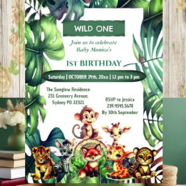 Convites Wilgle One Safari Tropical Sai Aniversário