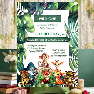 Convites Wilgle One Safari Tropical Sai Aniversário