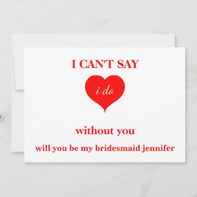 Convites Will you be my bridesmaid? (Frente)