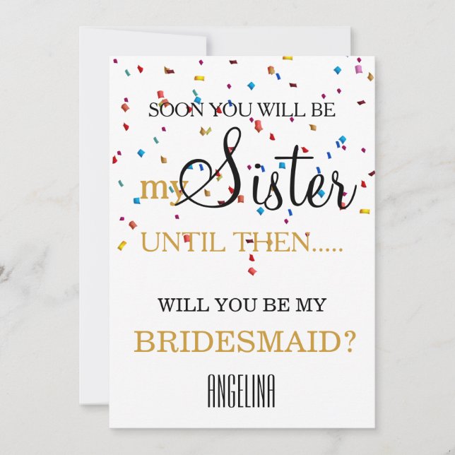 Convites Will you be my bridesmaid? invitation (Frente)