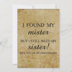 Convites Will you be my bridesmaid? invitation