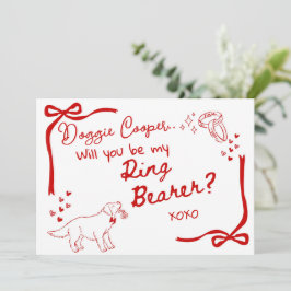 Convites Will you be my Doggie Ring Bearer Card Invitation