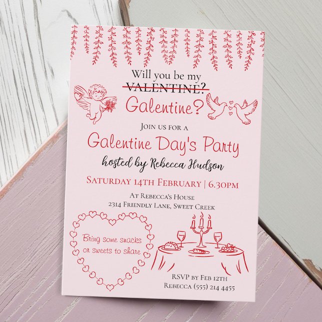 Convites Will You Be My Galentine? Galentine Day's Party (Criador carregado)
