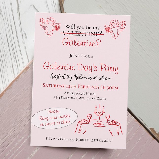 Convites Will You Be My Galentine? Galentine Day's Party (Criador carregado)