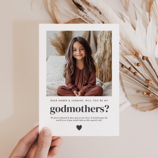 Convites Will You Be My Godmothers Photo Proposal (Zazzle Will You Be My Godmothers Photo Proposal Invitation)
