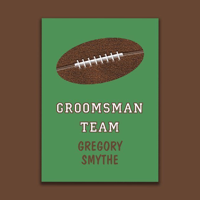 Convites Will You Be My Groomsman Football Theme Card (Criador carregado)
