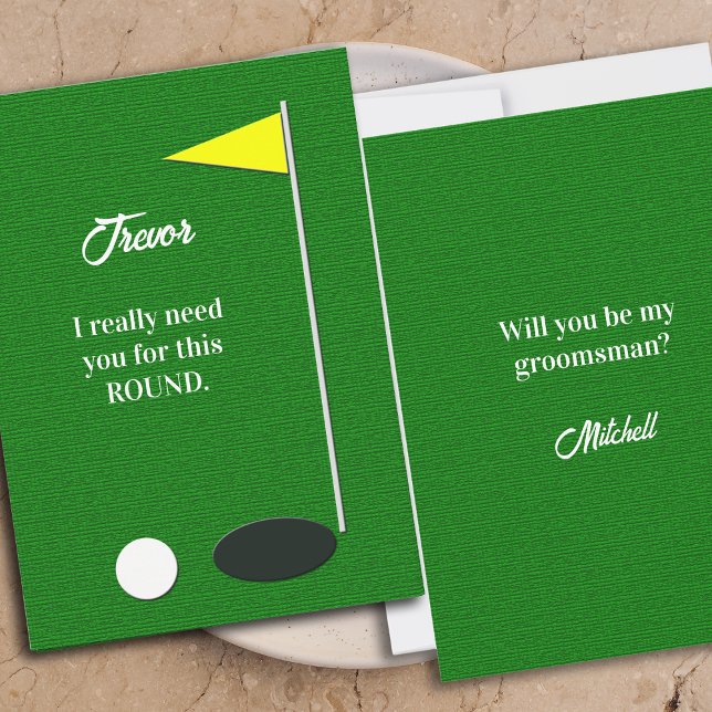 Convites Will You Be My Groomsman Golf Proposal Cards (Criador carregado)