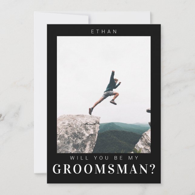 Convites Will you be my Groomsman Minimalist Photo Modern  (Frente)