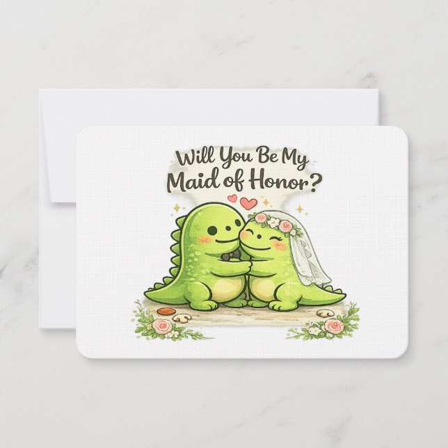 Convites Will you be my maid of honor bridal party proposal (Frente)