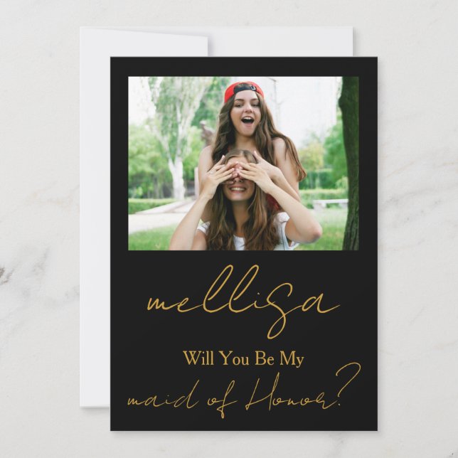 Convites Will You Be My Maid of Honor Simple Photo  (Frente)