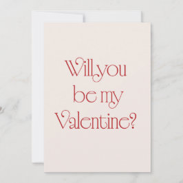 Convites Will You Be My Valentine? Minimal Card