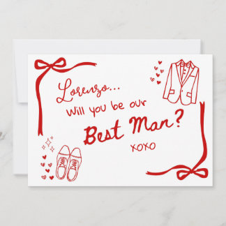 Convites Will you be our Best Man Card Invitation