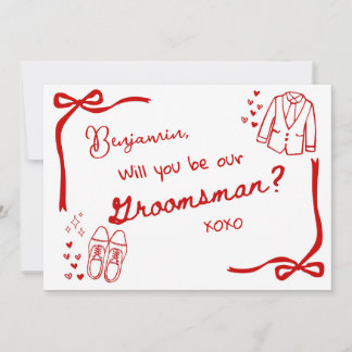 Convites Will you be our Groomsman Card Invitation