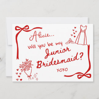 Convites Will you be our Junior Bridesmaid Card Invitation