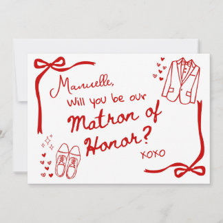 Convites Will you be our Matron of Honor Card Invitation