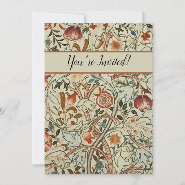 Convites William Morris Acanthus Embroidery Floral Padrão (Frente)