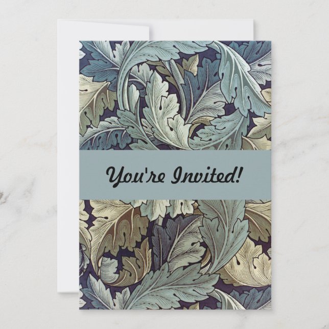 Convites William Morris Acanthus Wallpaper Folhas (Frente)
