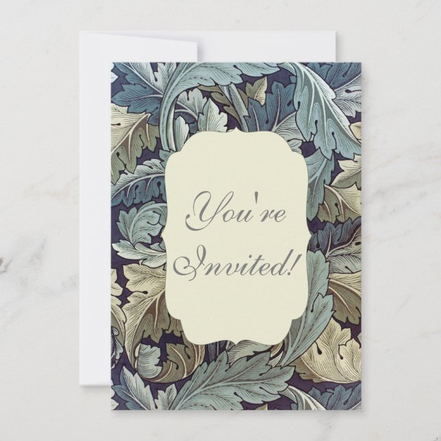 Convites William Morris Acanthus Wallpaper Folhas (Frente)