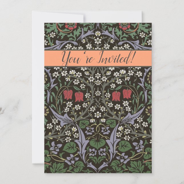 Convites William Morris Blackthorn Tapeçaria Floral (Frente)