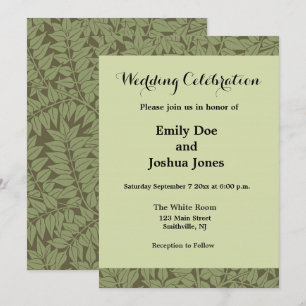 Convites William Morris Branch Folha Floral Design