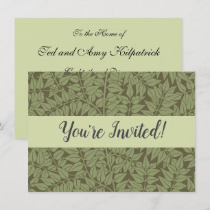 Convites William Morris Branch Folha Floral Design