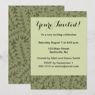 Convites William Morris Branch Folha Floral Design