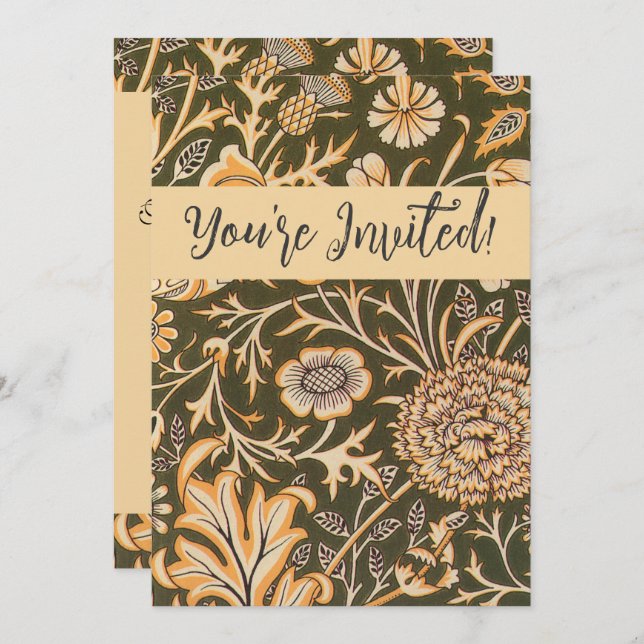 Convites William Morris Cherwell Wallpaper Pattern (Frente/Verso)