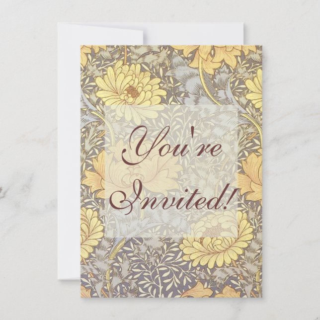 Convites William Morris Chrysanthemum Mãe Flowers (Frente)