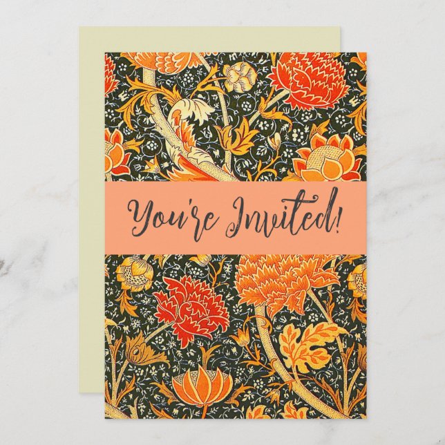 Convites William Morris Cray Wallpaper Pattern (Frente/Verso)