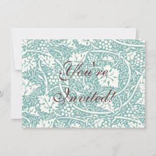 Convites William Morris Grape Pattern Teal Turquoise