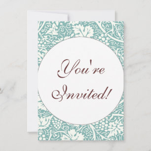 Convites William Morris Grape Pattern Teal Turquoise