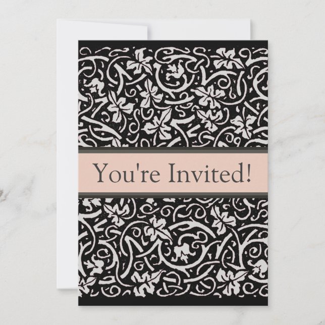 Convites William Morris Grapevine Vine Leaf Patterno (Frente)